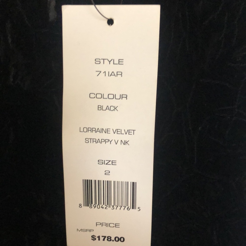 FRENCH CONNECTION spaghetti strap black velvet and lace dress. Size 2. - Picture 3 of 11
